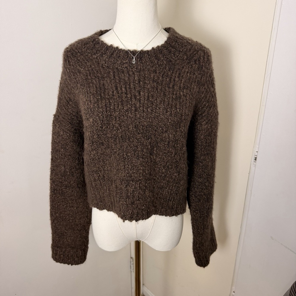 Banana Republic Women's Alpaca/Wool Blend Sweater XS Brown Made Of Italian Yarn
